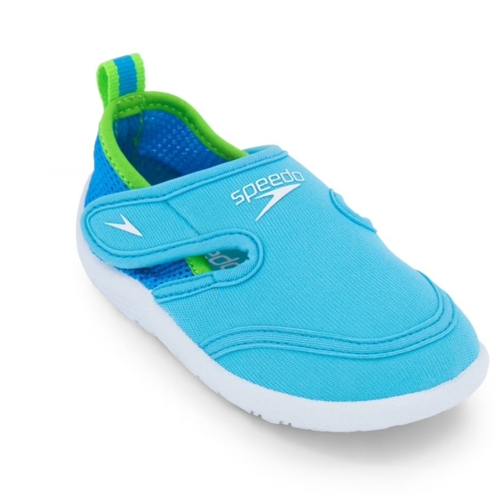 🛍 Speedo Kids Water Shoes - Aqua and Lime, Size XL, 11/12